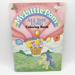 My Little Pony All Day Long Coloring Book G1 20% Colored 1988 Vintage MLP